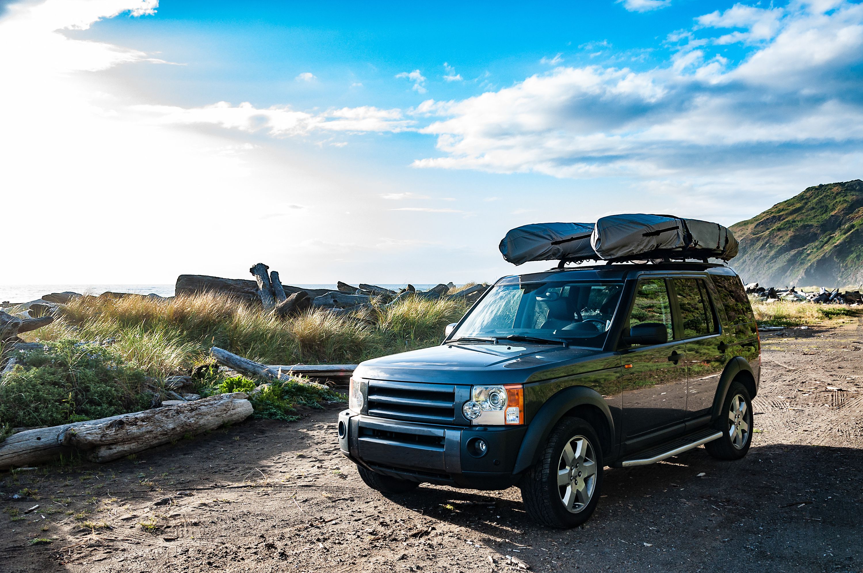 Land Rover exploring the countryside